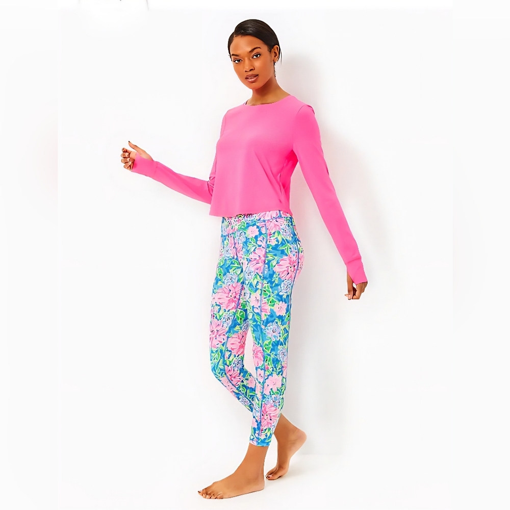 Lilly Pulitzer Emerie Active Long Sleeve Tee Roxie Pink XL Luxletic x Meryl NWT